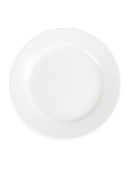Assiettes à bord large blanches Olympia 165 mm - lot de 12