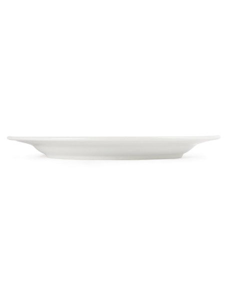 Assiettes à bord large blanches Olympia 280 mm - lot de 6