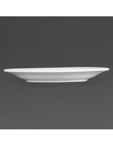 Assiettes à bord large blanches Olympia 165 mm - lot de 12