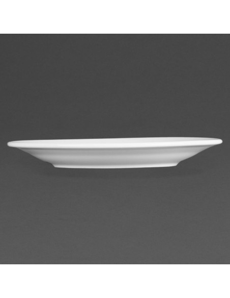 Assiettes à bord large blanches Olympia 165 mm - lot de 12