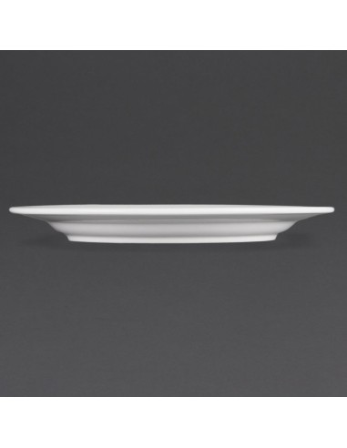 Assiettes à bord large blanches Olympia 280 mm - lot de 6