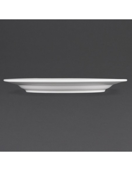 Assiettes à bord large blanches Olympia 280 mm - lot de 6