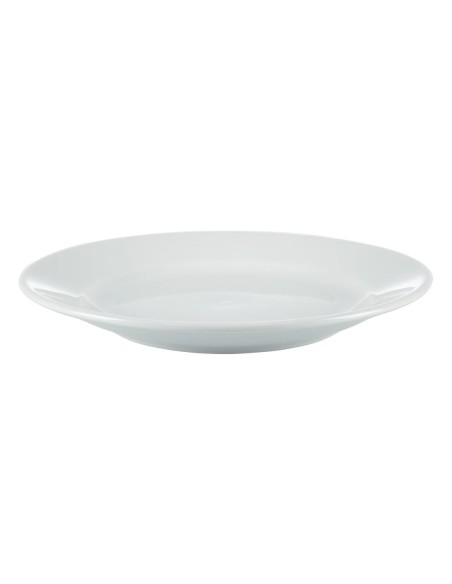 Assiettes à bord large blanches Olympia 165 mm - lot de 12