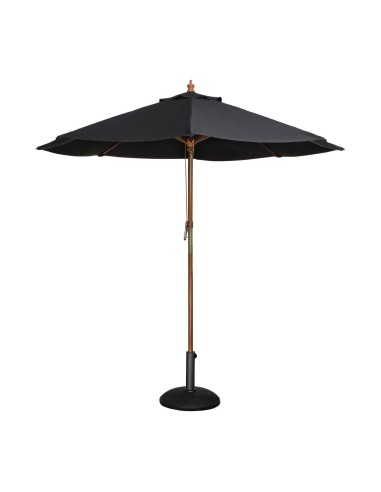 Parasol rond Bolero noir 3m - Ombre et protection extérieure