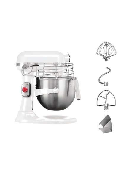 Batteur professionnel Kitchenaid 6,9L blanc - 325W