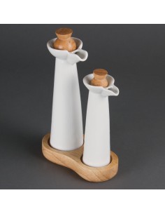 Set de bouteilles huile et vinaigre blanches Olympia 2