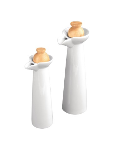Set de bouteilles huile et vinaigre blanches Olympia