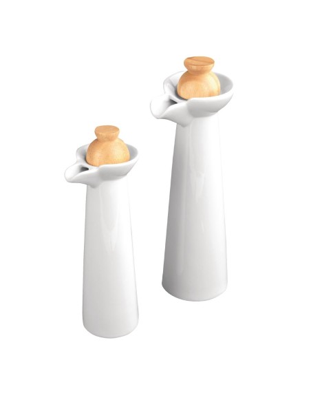 Set de bouteilles huile et vinaigre blanches Olympia