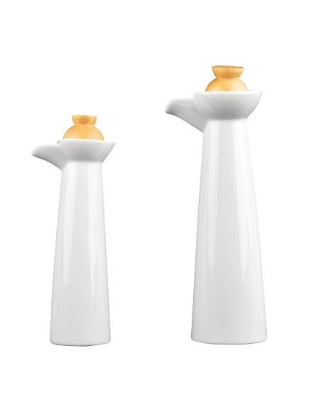 Set de bouteilles huile et vinaigre blanches Olympia