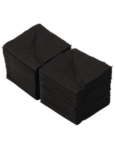 Serviettes cocktail noires Swantex 25x25 cm - Lot 2000