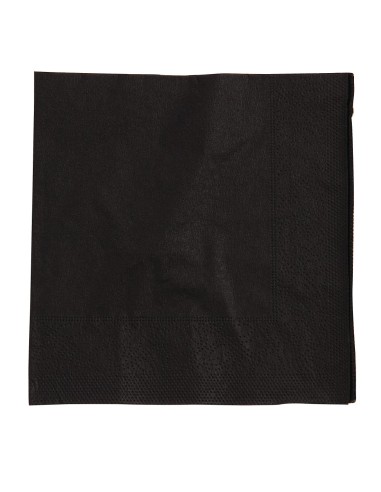 Serviettes cocktail noires Swantex 25x25 cm - Lot 2000