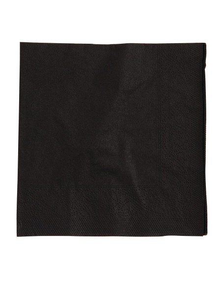 Serviettes cocktail noires Swantex 25x25 cm - Lot 2000