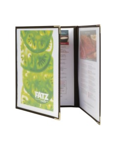Protège-menus Securit Crystal A4 triples - lot de 3