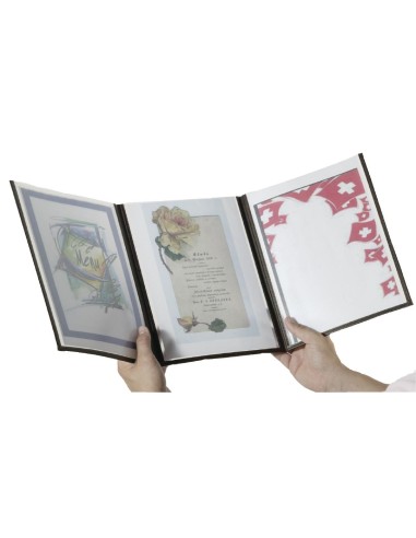 Protège-menus Securit Crystal A4 triples - lot de 3