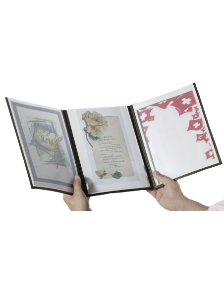 Protège-menus Securit Crystal A4 triples - lot de 3