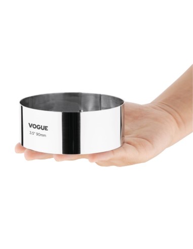 Cercle à mousse 90 x 35 mm Vogue - Acier inoxydable