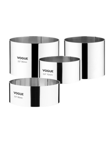 Cercle à mousse 90 x 35 mm Vogue - Acier inoxydable