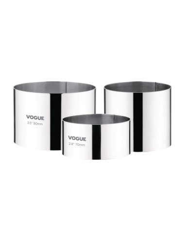 Cercle à mousse 70 x 60 mm Vogue - Acier inoxydable