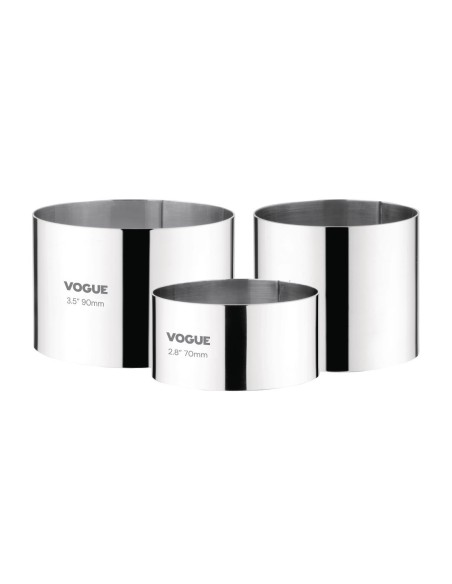 Cercle à mousse 70 x 60 mm Vogue - Acier inoxydable