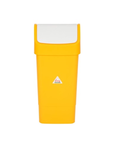 Poubelle polypropylène 50L jaune à couvercle battant - Scot Young