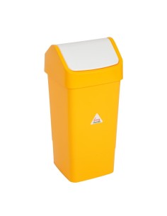 Poubelle polypropylène 50L jaune à couvercle battant - Scot Young 2