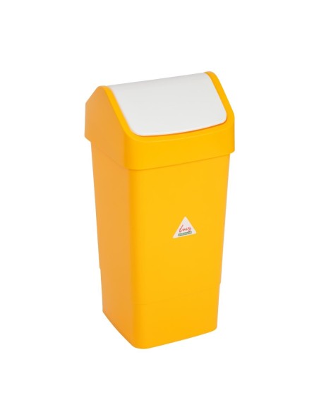 Poubelle polypropylène 50L jaune à couvercle battant - Scot Young