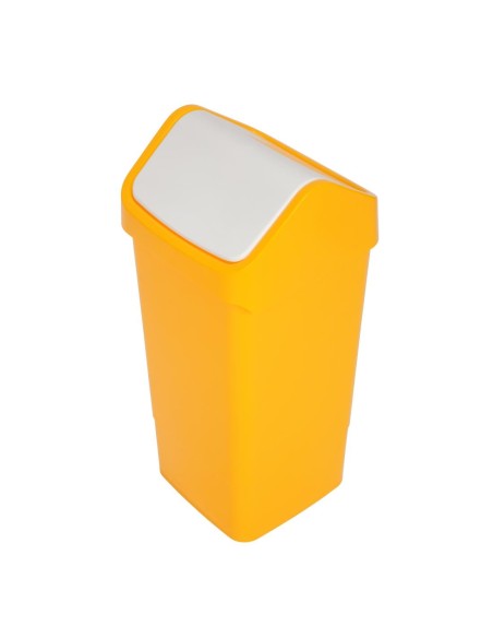 Poubelle polypropylène 50L jaune à couvercle battant - Scot Young