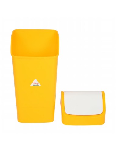 Poubelle polypropylène 50L jaune à couvercle battant - Scot Young