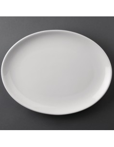 Assiettes coupes ovales Olympia Athena 254x197 mm - lot de 12