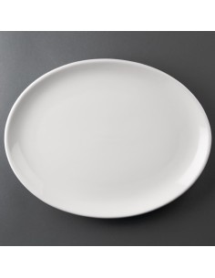 Assiettes ovales Olympia Athena 305x241 mm - lot de 6