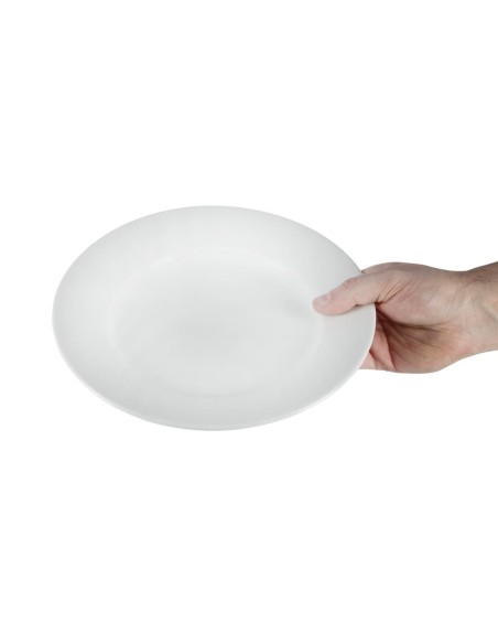 Assiettes blanches Olympia Athena 254 mm - lot de 12