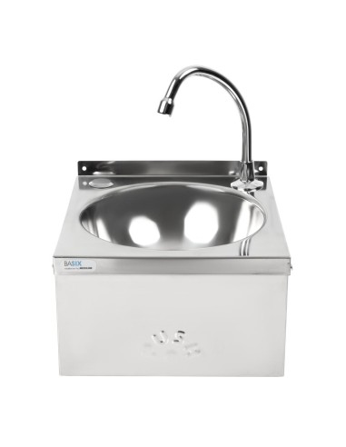 Lave-mains commande fémorale inox Basix - Hygiène sans contact