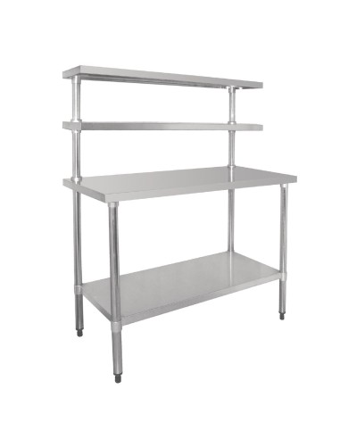 Table inox Vogue 1800mm avec 2 étagères supérieures