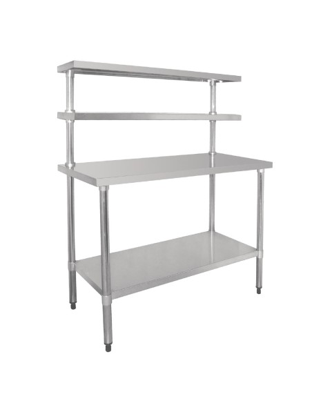 Table inox Vogue 1800mm avec 2 étagères supérieures