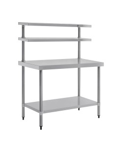 Table inox Vogue 1200mm avec 2 étagères supérieures