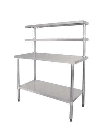 Table inox Vogue 1800mm avec 2 étagères supérieures