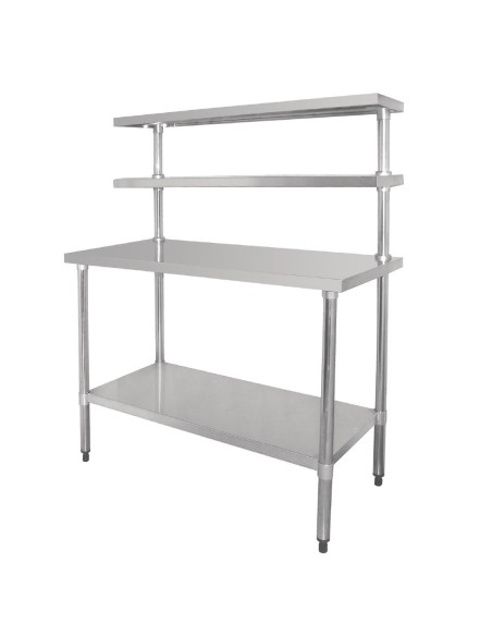Table inox Vogue 1800mm avec 2 étagères supérieures