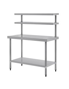 Table inox Vogue 1200mm avec 2 étagères supérieures 2