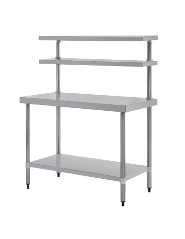 Table inox Vogue 1200mm avec 2 étagères supérieures