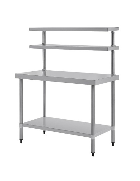 Table inox Vogue 1200mm avec 2 étagères supérieures