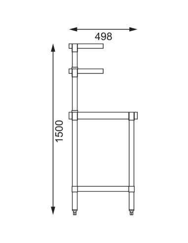 Table inox Vogue 1800mm avec 2 étagères supérieures