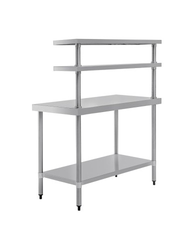 Table inox Vogue 1200mm avec 2 étagères supérieures