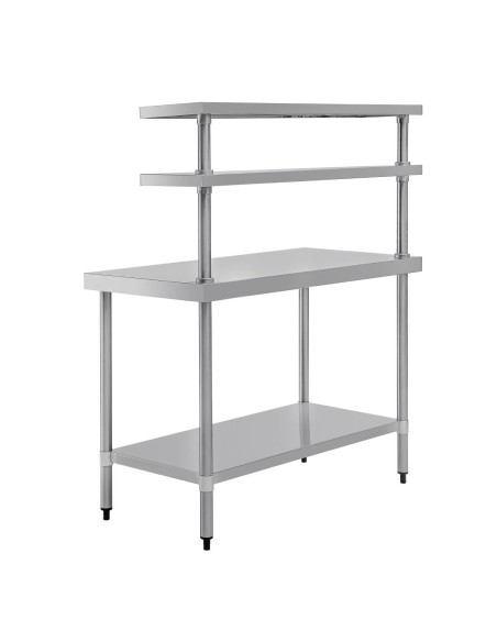 Table inox Vogue 1200mm avec 2 étagères supérieures