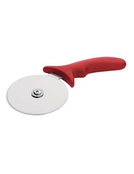 Roulette à pizza Hygiplas 102mm rouge - inox, ergonomique