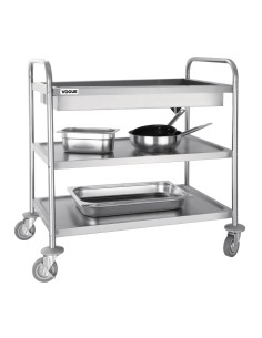 Chariot de débarrassage inox Vogue 3 niveaux - 40 kg 2