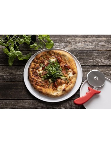 Roulette à pizza Hygiplas 102mm rouge - inox, ergonomique