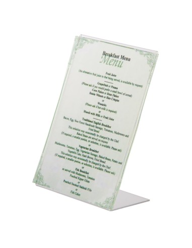 Protège-menus incliné en acrylique Olympia A5 - Deflecto Europe