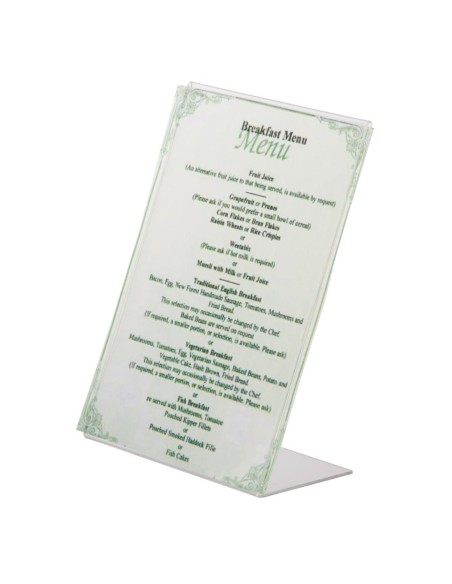 Protège-menus incliné en acrylique Olympia A5 - Deflecto Europe