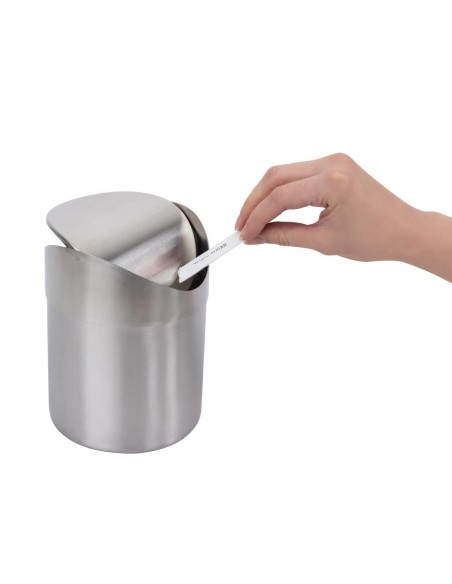 Poubelle de table Olympia 1,4L à couvercle battant - inox
