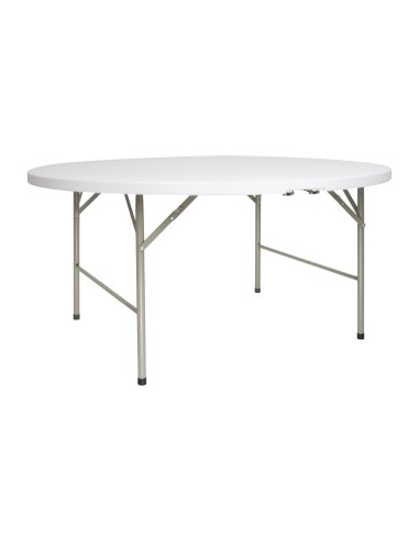 Table ronde pliable Bolero blanche 1530mm - Qualité professionnelle